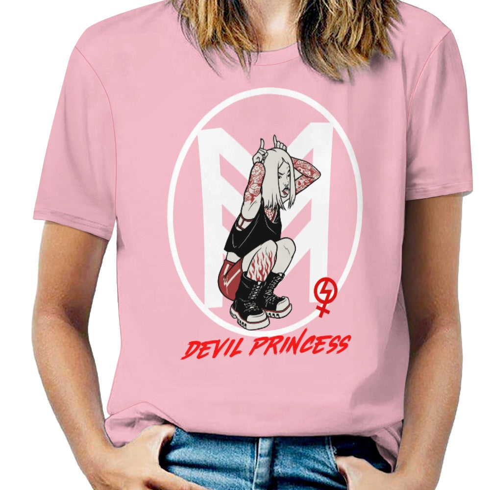 Rebel Royalty: Devil's Princess Feminist Tee - Women's Fully Print T-Shirt Women's Fully Print T-Shirt