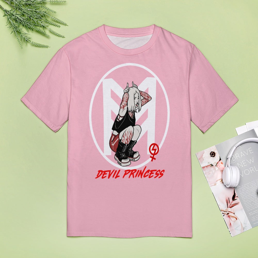 Rebel Royalty: Devil's Princess Feminist Tee - Women's Fully Print T-Shirt Women's Fully Print T-Shirt