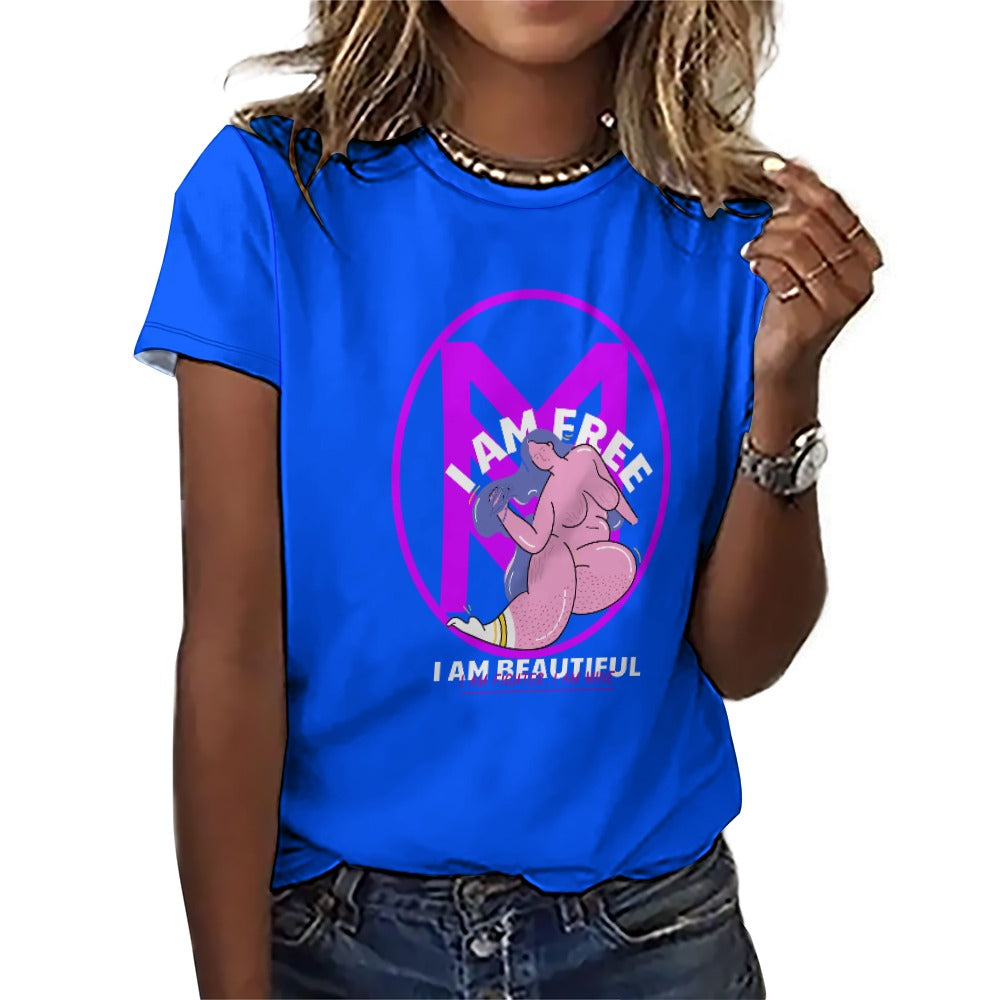 I Am Free & Beautiful: Empowerment Tee for Fearless Women Women's Fully Print T-Shirt