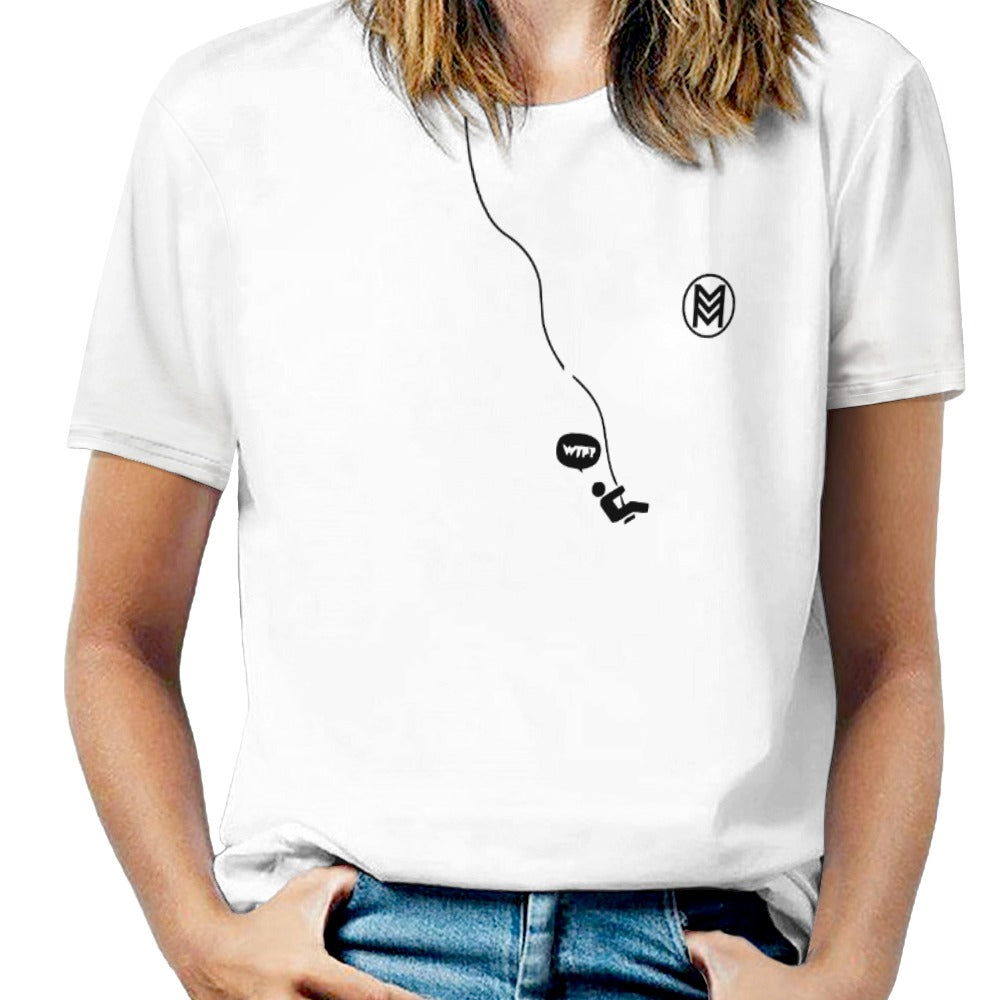 Unleash Playful Elegance: Stylized Minimalist Tee with WTF Twist