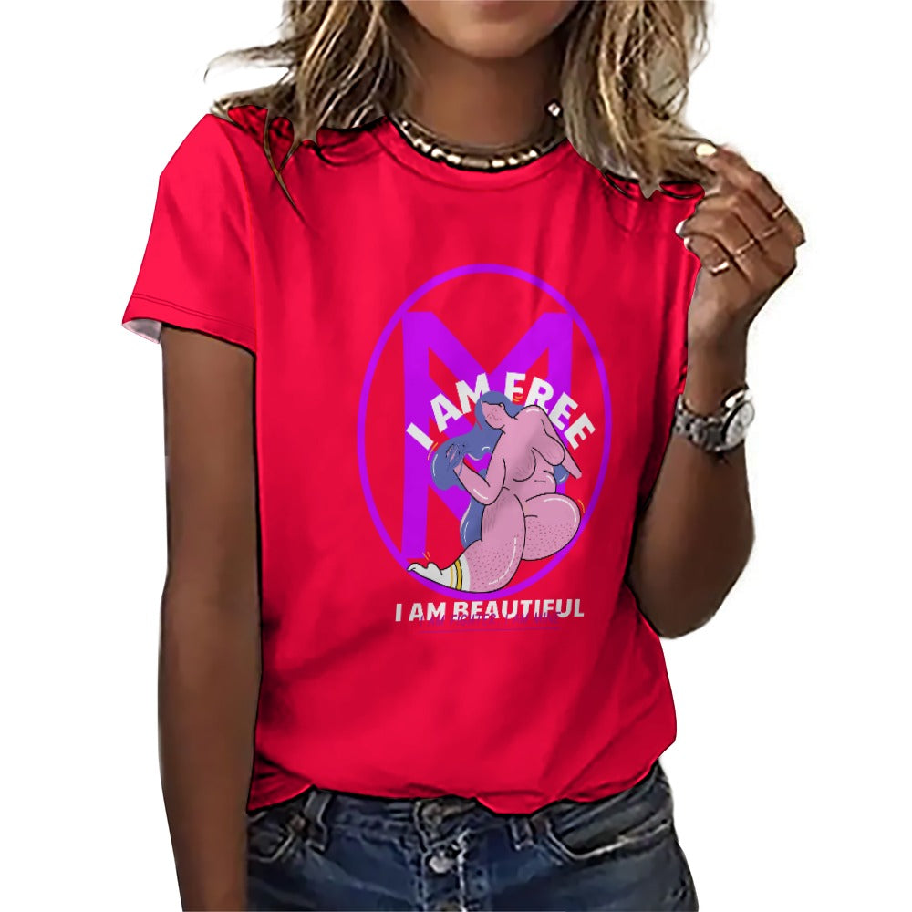 I Am Free & Beautiful: Empowerment Tee for Fearless Women Women's Fully Print T-Shirt