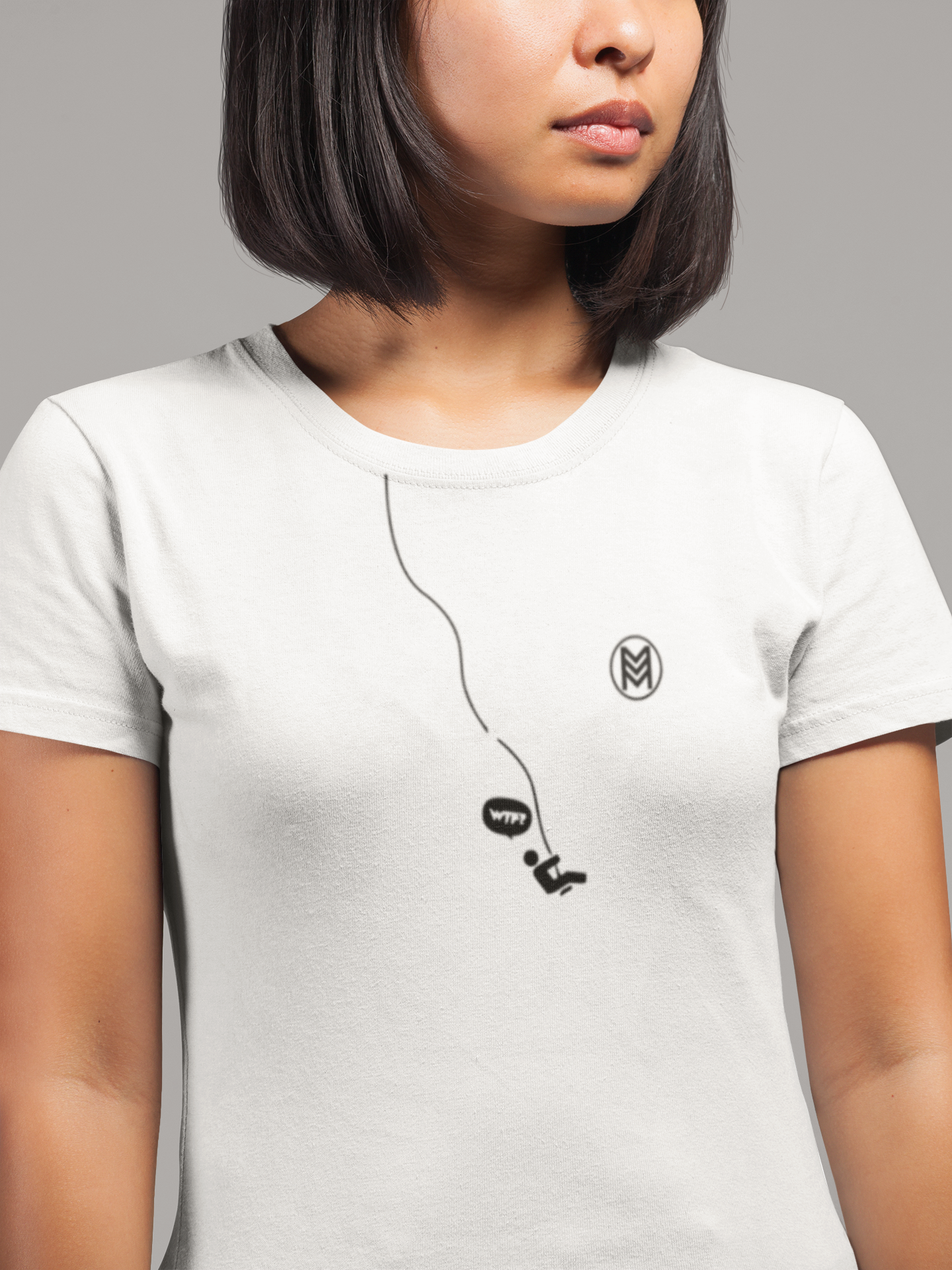 Unleash Playful Elegance: Stylized Minimalist Tee with WTF Twist