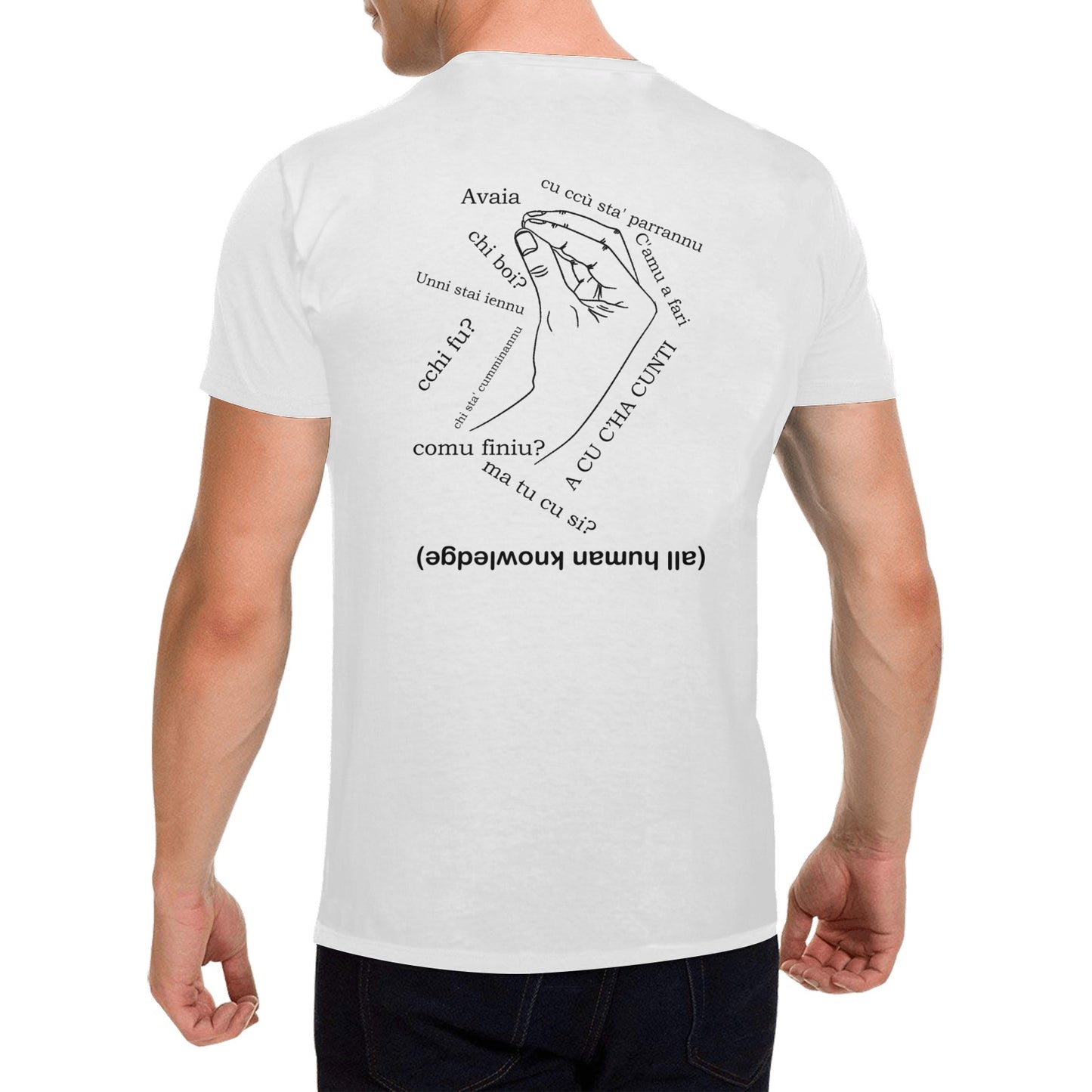 Humorous Sicilian Hand Gesture T-Shirt: Sicilian Sayings with English Translation