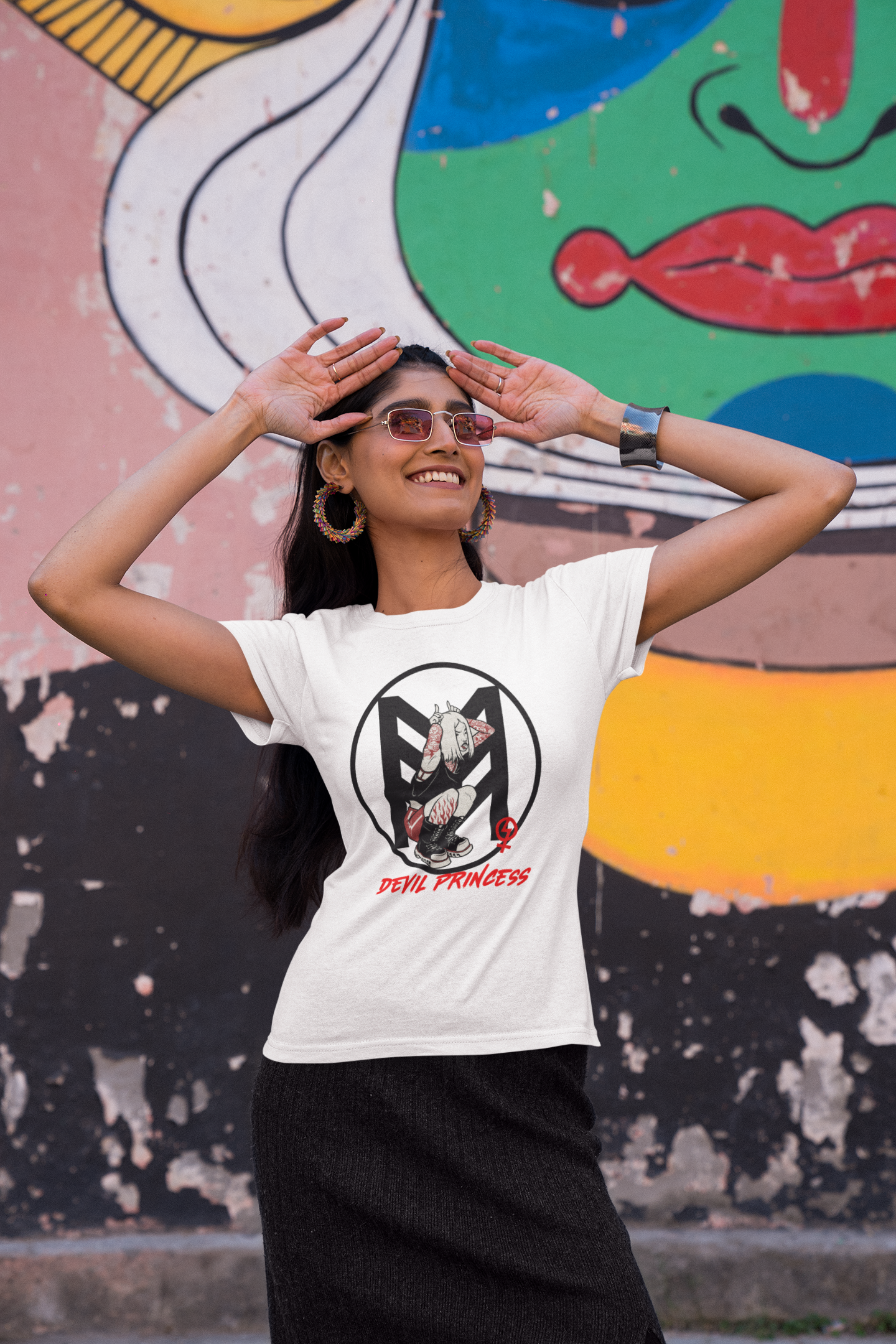 Rebel Royalty: Devil's Princess Feminist Tee - Women's Fully Print T-Shirt Women's Fully Print T-Shirt