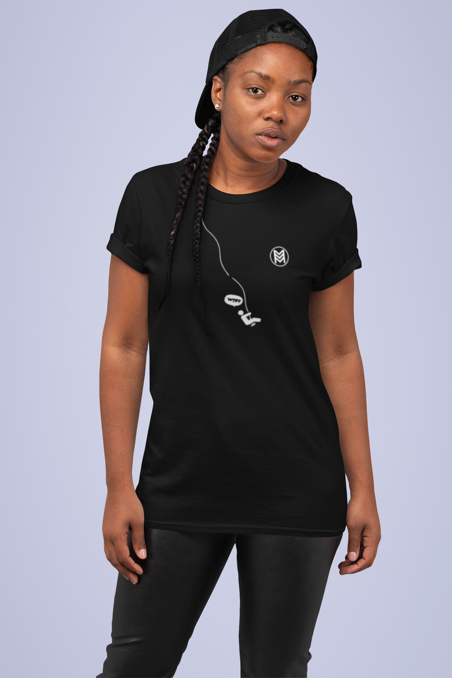 Unleash Playful Elegance: Stylized Minimalist Tee with WTF Twist