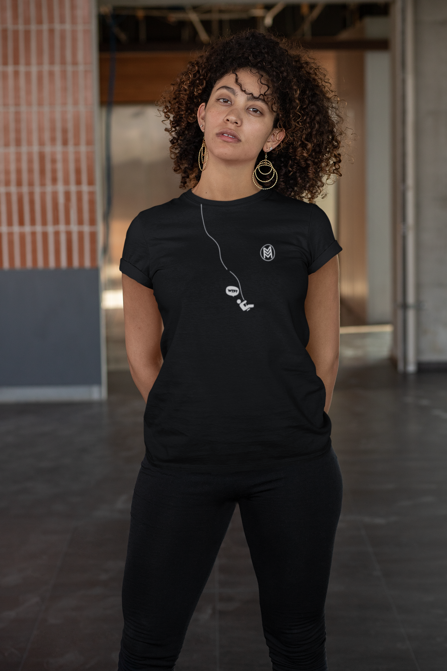 Unleash Playful Elegance: Stylized Minimalist Tee with WTF Twist