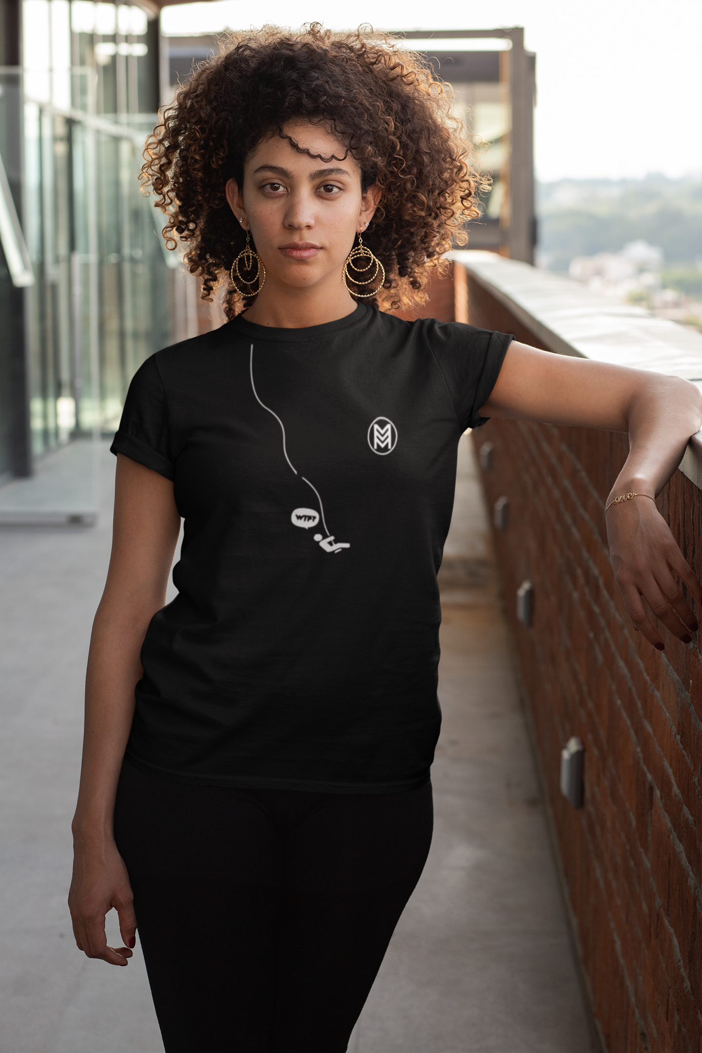 Unleash Playful Elegance: Stylized Minimalist Tee with WTF Twist