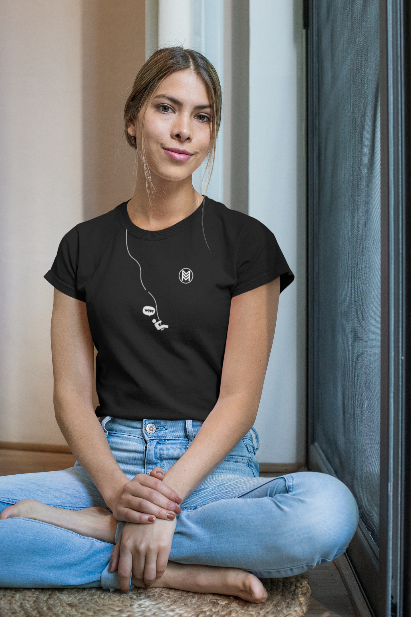 Unleash Playful Elegance: Stylized Minimalist Tee with WTF Twist