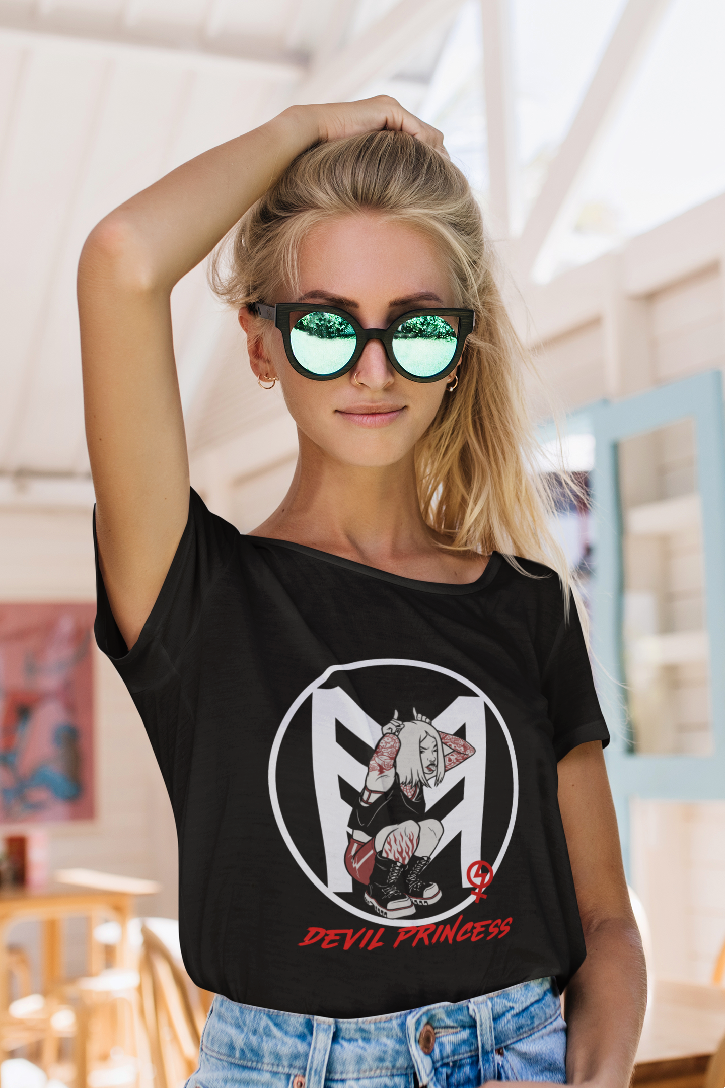 Rebel Royalty: Devil's Princess Feminist Tee - Women's Fully Print T-Shirt Women's Fully Print T-Shirt